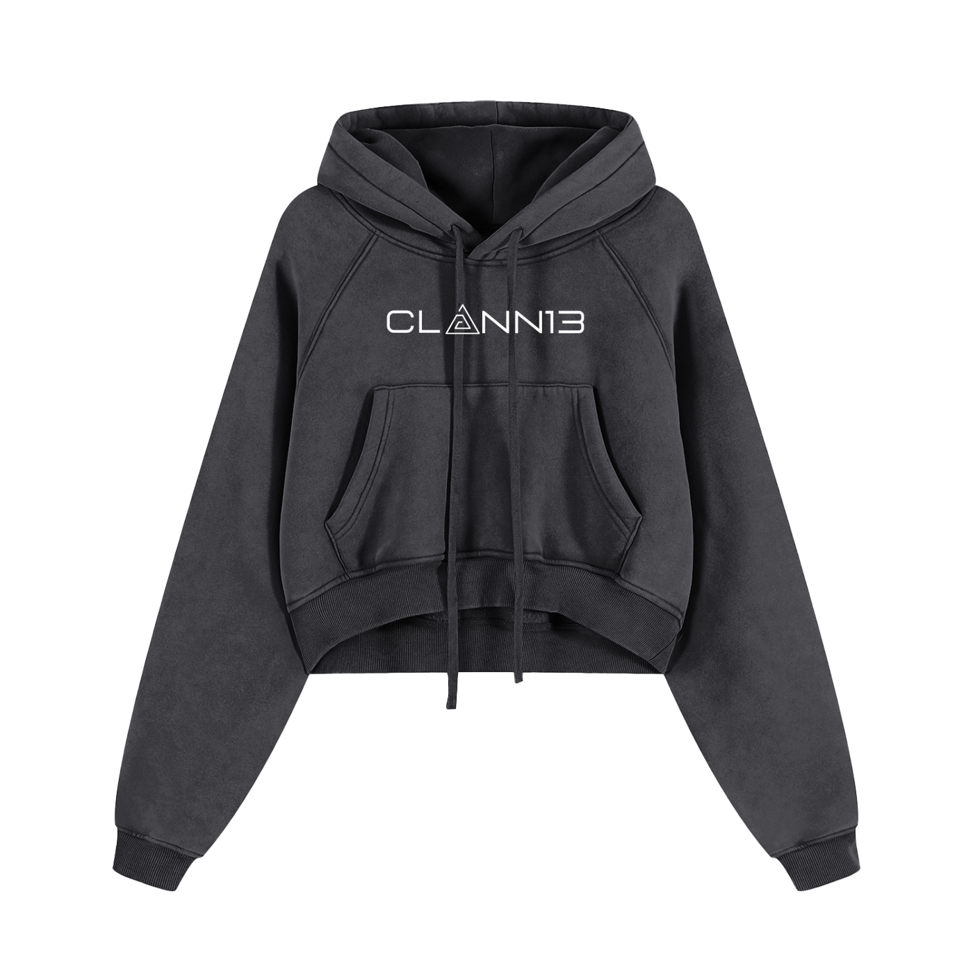 Clann13 Womens - Snow Washed Cropped Hoodie