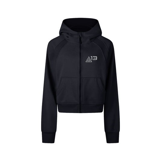 Clann13 Womens - Cropped Zip-Through Hoodie