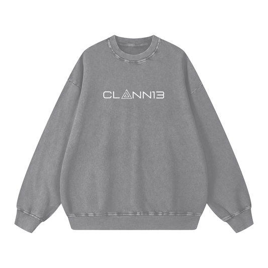 Clann13 Classic - Acid Wash Oversize Sweatshirt - 360 GSM